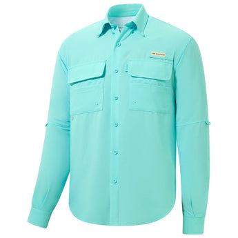 Men's UPF 50+ Long Sleeve Fishing Button Down Shirt FS21M NEW COLOR - Bassdash