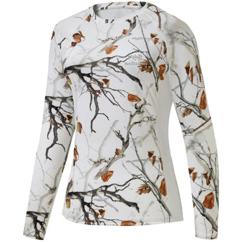Women's Hunting Camo Long Sleeve UV Shirts FS13W - Bassdash
#color_snow-woodland-camo