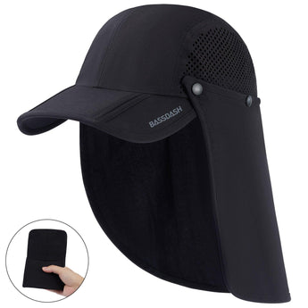 Bassdash Foldable UPF 50+ Fishing Hats with Removable Neck Flap FH12 - Bassdash