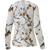 Women's Hunting Camo Long Sleeve UV Shirts FS13W - Bassdash
#color_snow-woodland-camo