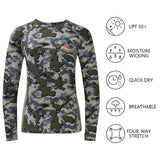 Women's Hunting Camo Long Sleeve UV Shirts FS13W - Bassdash
#color_green-vegetation-camo
