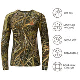 Women's Hunting Camo Long Sleeve UV Shirts FS13W - Bassdash
#color_marshreed