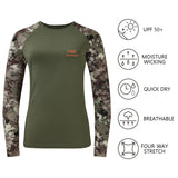 Women's Hunting Camo Long Sleeve UV Shirts FS13W - Bassdash
#color_olive-green-grunge-camo