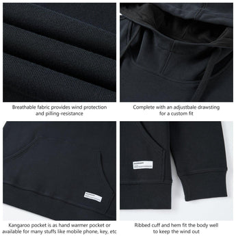 BASSDASH Men’s Cotton LS Hoodie - Bassdash