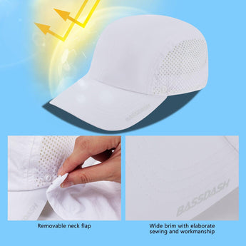Bassdash Foldable UPF 50+ Fishing Hats with Removable Neck Flap FH12 - Bassdash