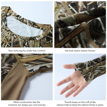Women's Hunting Camo Long Sleeve UV Shirts FS13W - Bassdash
#color_marshreed-ii