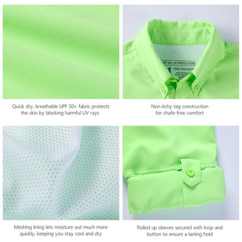 Men's UPF 50+ Long Sleeve Fishing Button Down Shirt FS21M NEW COLOR - Bassdash