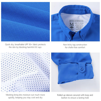 Men's UPF 50+ Long Sleeve Fishing Button Down Shirt FS21M NEW COLOR - Bassdash