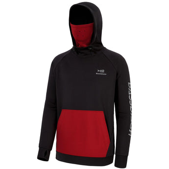 Men’s Fleece Hoodie with Neck Gaiter FS18M - Bassdash
#color_black-red