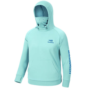 Youth Fishing Fleece Hoodie with Mask FS18Y - Bassdash#color_seafoam