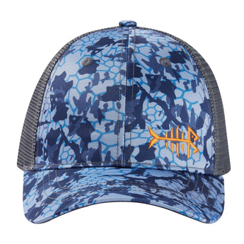 Bassdash Altimate Fishing Hat Mesh Back For Men Women - Bassdash#color_blue-scales
