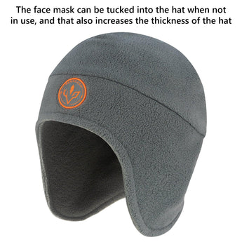 2-in-1 Warm Fleece Hat - Bassdash#color_grey