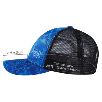Bassdash Altimate Fishing Hat Mesh Back For Men Women - Bassdash#color_rippled-sea