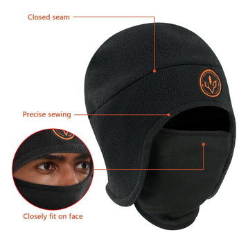 2-in-1 Warm Fleece Hat - Bassdash#color_black