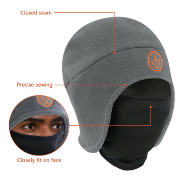 2-in-1 Warm Fleece Hat - Bassdash#color_grey