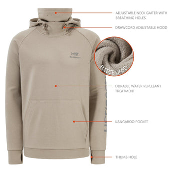 Men’s Fleece Hoodie with Neck Gaiter FS18M - Bassdash
#color_heather-oatmeal
