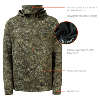 Men’s Fleece Hoodie with Neck Gaiter FS18M - Bassdash
#color_moss-wood-no-logo-at-sleeve