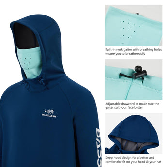 Men’s Fleece Hoodie with Neck Gaiter FS18M - Bassdash
#color_dark-blue-seafoam