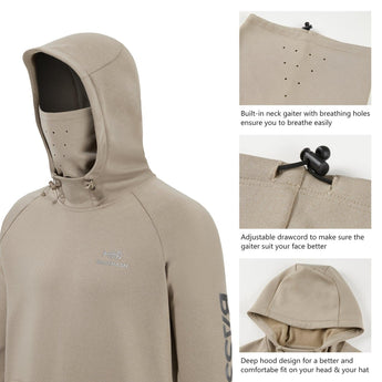 Men’s Fleece Hoodie with Neck Gaiter FS18M - Bassdash
#color_heather-oatmeal