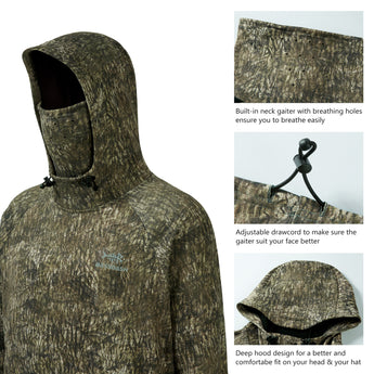 Men’s Fleece Hoodie with Neck Gaiter FS18M - Bassdash
#color_moss-wood-no-logo-at-sleeve