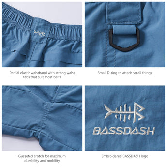 Men's 8in Quick Dry Water Resistant UPF 50+ Shorts - Bassdash