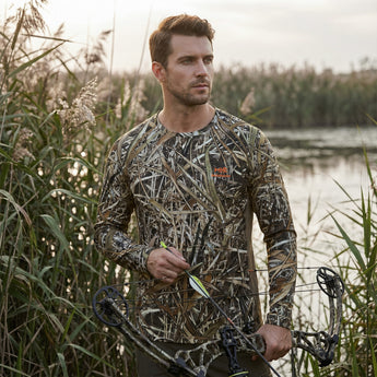 Men's UPF 50+ Camo Long Sleeve Hunting Shirt FS13M - Bassdash
#color_marshreed-ii
