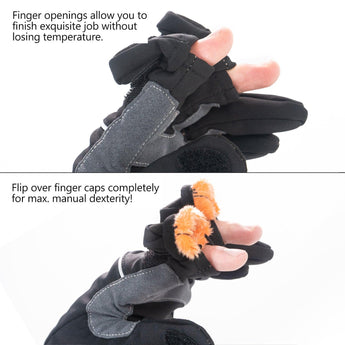 WintePro Water-resistant Fishing Hunting Gloves with Fleece Lining - Bassdash
#color_black