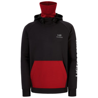 Men’s Fleece Hoodie with Neck Gaiter FS18M - Bassdash
#color_black-red