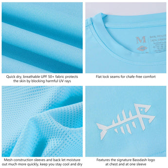 short sleeve uv shirts sky blue