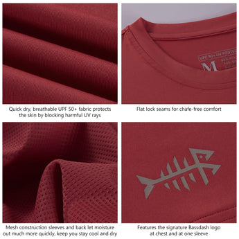 Red performance fishing shirts