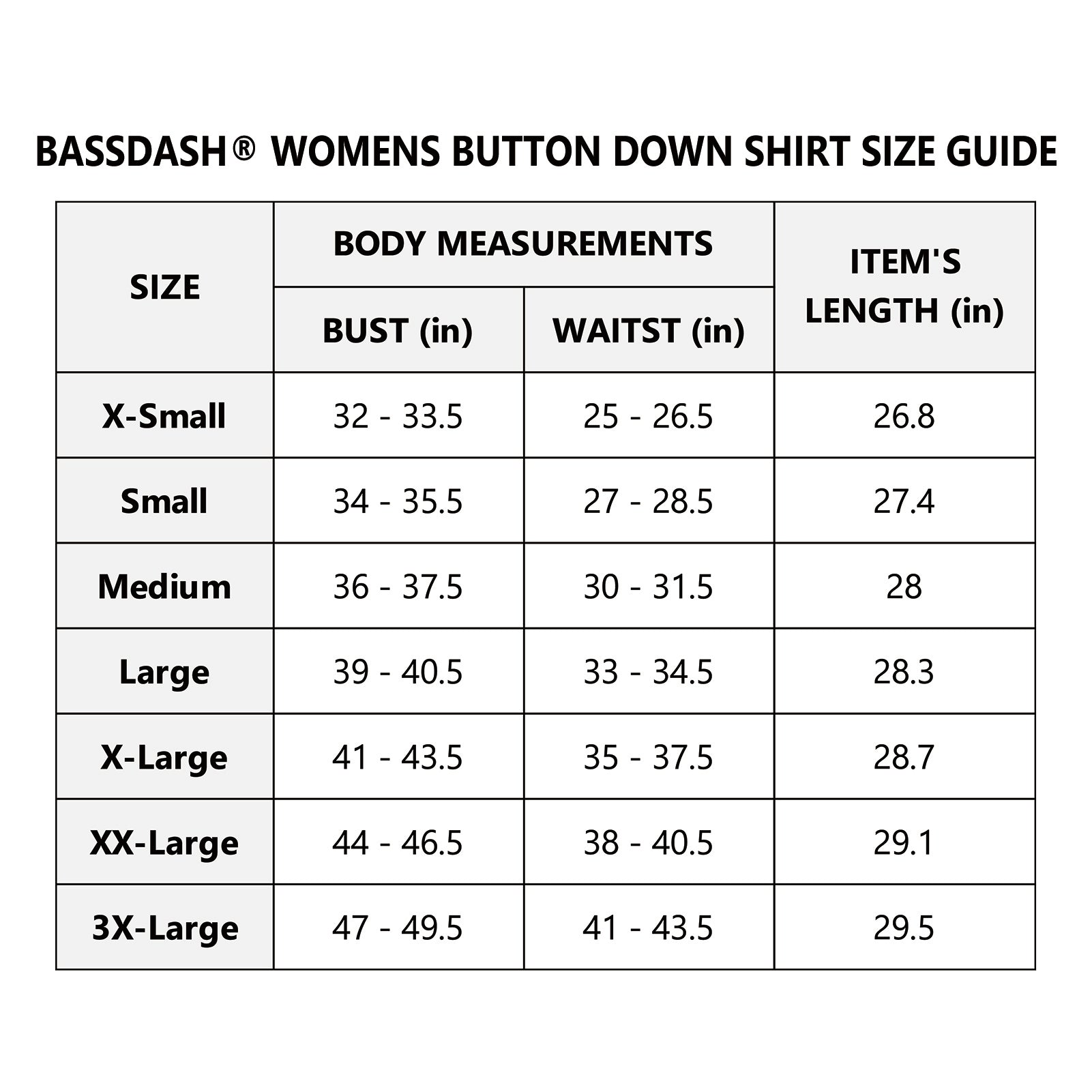 Size Chart
