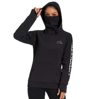 BASSDASH Women’s Fleece Hoodie with Neck Gaiter - Bassdash
#color_black