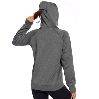 BASSDASH Women’s Fleece Hoodie with Neck Gaiter - Bassdash
#color_dark-heather-grey