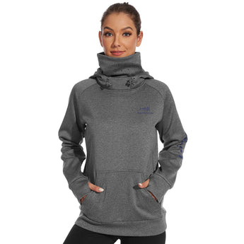 BASSDASH Women’s Fleece Hoodie with Neck Gaiter - Bassdash
#color_dark-heather-grey
