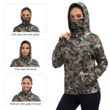 BASSDASH Women’s Fleece Hoodie with Neck Gaiter - Bassdash
#color_grunge-camo-no-logo-at-sleeve