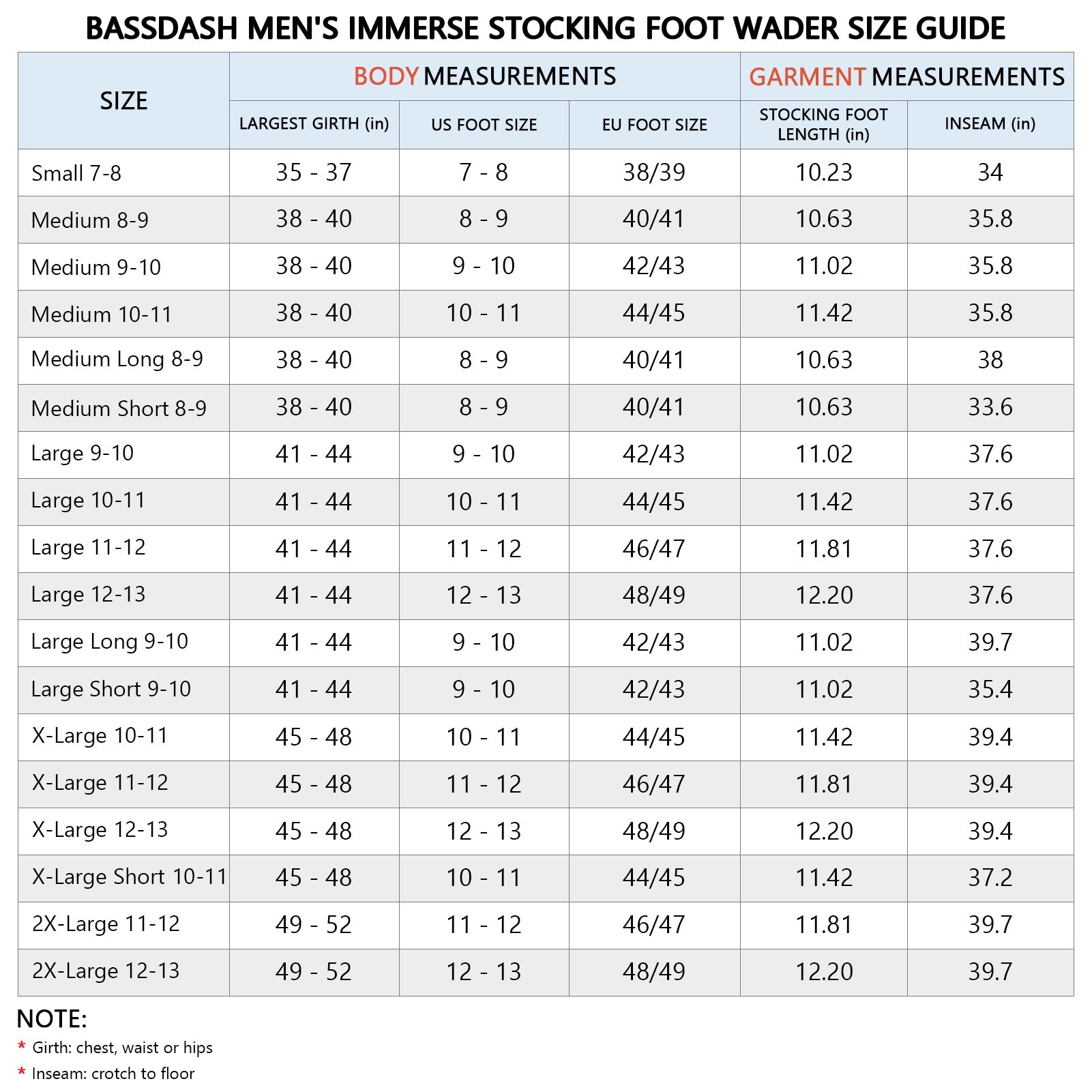 Size Chart