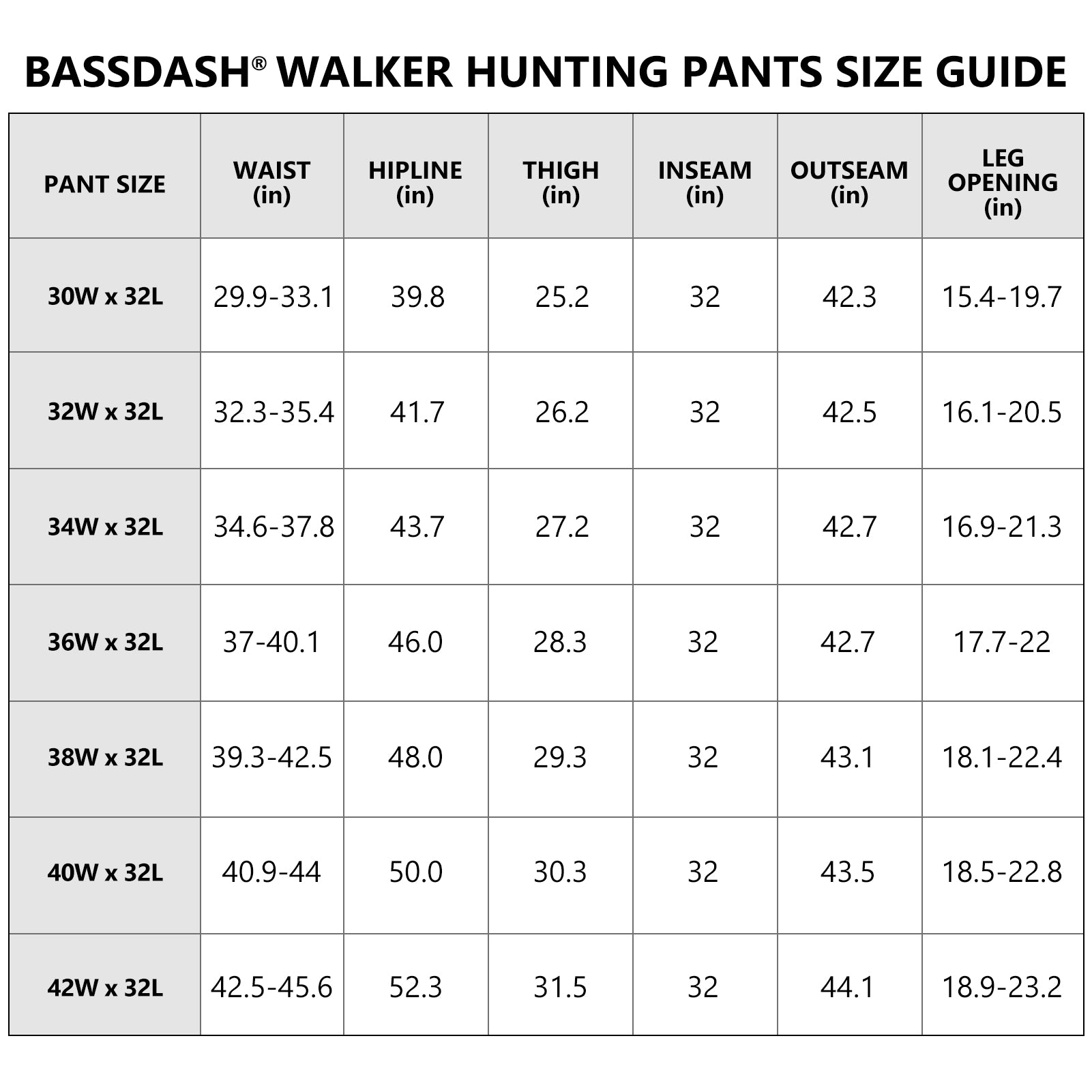 Size Chart