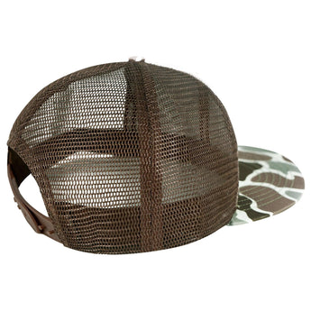Unisex Flat Brim Trucker Cap - Block Camo4 - Bassdash