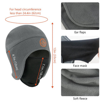 2-in-1 Warm Fleece Hat - Bassdash#color_grey
