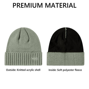 Fleece Lining Winter Knit Beanie - Bassdash