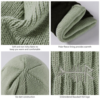 Fleece Lining Winter Knit Beanie - Bassdash