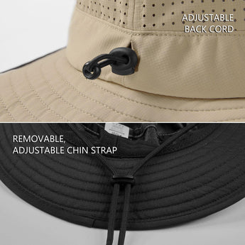 UPF 50+ Bucket Hat with Laser Perforated Mesh - Bassdash