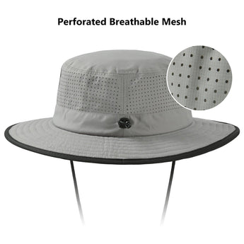 UPF 50+ Bucket Hat with Laser Perforated Mesh - Bassdash