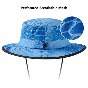 UPF 50+ Bucket Hat with Laser Perforated Mesh - Bassdash