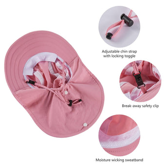 Kids' UPF 50+ Wide Brim Sun Hat with Neck Flap - Bassdash
