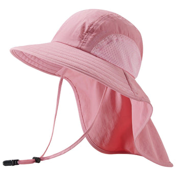 Kids' UPF 50+ Wide Brim Sun Hat with Neck Flap - Bassdash