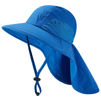 Kids' UPF 50+ Wide Brim Sun Hat with Neck Flap - Bassdash