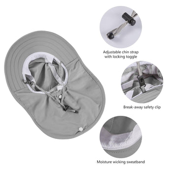 Kids' UPF 50+ Wide Brim Sun Hat with Neck Flap - Bassdash