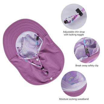 Kids' UPF 50+ Wide Brim Sun Hat with Neck Flap - Bassdash