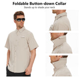 Men's UPF 50+ Short Sleeve Button Down Shirt FS28M - Bassdash